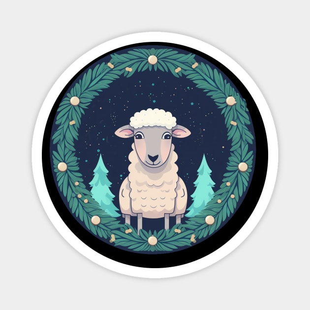 Sheep in Ornament, Love Farm Animals Magnet by logiamerch
